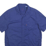 LEVI'S Mens Blue Cotton Short Sleeve Shirt M Casual Summer Essential