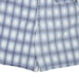 SOSTANZA Womens Shorts Blue Casual Plaid XS W26 Cotton Blend Comfortable Fit