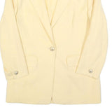 CLASSIC Womens Cream Wool Blend Button Jacket M Plain Tailored Long Sleeve