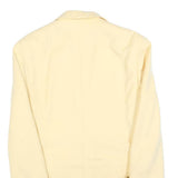CLASSIC Womens Cream Wool Blend Button Jacket M Plain Tailored Long Sleeve