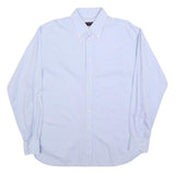 BUGATTI Mens Light Blue Plain Shirt L Button-Down Collar Cotton Blend Classic