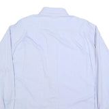 BUGATTI Mens Light Blue Plain Shirt L Button-Down Collar Cotton Blend Classic