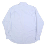 BUGATTI Mens Light Blue Plain Shirt L Button-Down Collar Cotton Blend Classic
