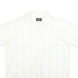JC PENNY Mens White Short Sleeve Cotton Blend Shirt L No Iron Button Down