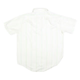 JC PENNY Mens White Short Sleeve Cotton Blend Shirt L No Iron Button Down