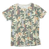 THE POOL SIDE Womens Green Surfboard Print Basic T-Shirt Round Neck Short Sleeve