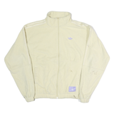 ADIDAS Womens Cream White Track Jacket M Polyester Zip Plain Casual Lightweight