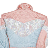 SKIN Womens Pink & Blue Quilted Polyamide Blend Jacket XL Patchwork Zip Pockets