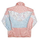 SKIN Womens Pink & Blue Quilted Polyamide Blend Jacket XL Patchwork Zip Pockets