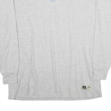 RUSSELL ATHLETIC Mens Grey Long Sleeve Crew Neck T-Shirt XL Plain Cotton Comfort