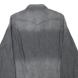 DIESEL Mens Grey Denim Shirt M Long Sleeve Casual Button Pocket Fashion