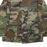 Mens Green Brown Camouflage Cotton Blend Military Style Jacket S Button