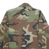Mens Green Brown Camouflage Cotton Blend Military Style Jacket S Button