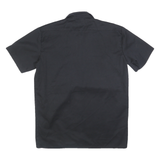 DICKIES Mens Black Workwear Shirt L Cotton Durable Button-Up Short Sleeve