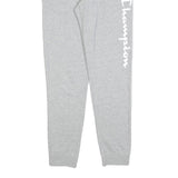CHAMPION Mens Joggers Grey S W28 L30 Cotton Slim Tapered Logo Print