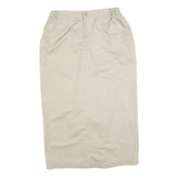 LEE Womens Beige Cotton Blend Straight Knee Length Woven Skirt M Casual