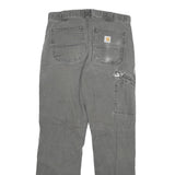 CARHARTT Mens Grey Cotton Blend Regular Fit Straight Leg Trousers W32 L32