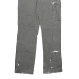 CARHARTT Mens Grey Cotton Blend Regular Fit Straight Leg Trousers W32 L32