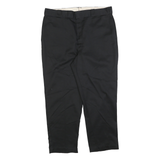 DICKIES Mens Cotton Blend Black Regular Straight Trousers W40 L29 Workwear Zip