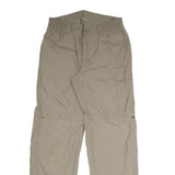 Mens Relaxed Fit Beige Polyester Blend Zip Trousers W30 L31 Utility Pocket