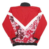 DESSE SPORTS Mens Red & White Sports Nylon Jacket M Zip Retro Pixel Pattern