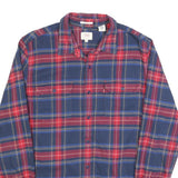 LEVI'S Mens Blue & Red Check Cotton Shirt M Long Sleeve Casual Button-Up