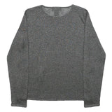 LAUREN RALPH LAUREN Womens Grey Basic Top Long Sleeve Crew Neck Plain S