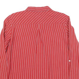 TOMMY HILFIGER Womens Red White Striped Shirt Long Sleeve Collared XL Zip Front