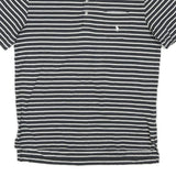 POLO RALPH LAUREN Mens Black & White Striped Short Sleeve Polo Shirt M Cotton