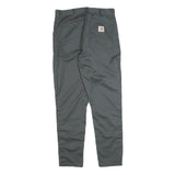 CARHARTT Mens Cotton Blend Grey Slim Straight Trousers W30 L32 Workwear Durable