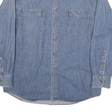 DENVER HAYES Mens Blue Denim Shirt S Cotton Blend Casual Long Sleeve
