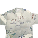 KT Womens Grey Printed Shirt Short Sleeve Collared UK 12 Aviation Themed