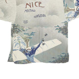 KT Womens Grey Printed Shirt Short Sleeve Collared UK 12 Aviation Themed