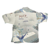 KT Womens Grey Printed Shirt Short Sleeve Collared UK 12 Aviation Themed