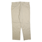 DICKIES Mens Cotton Blend Beige Regular Fit Straight Leg Trousers W42 L32
