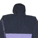CHAMPION Mens Navy & Purple Half Zip Nylon Jacket 2XL Hooded Sportswear Casual
