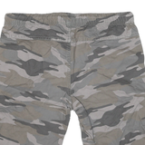 SKATE NATION Mens Shorts Grey Camouflage Casual L W32 Cotton Blend Drawstring