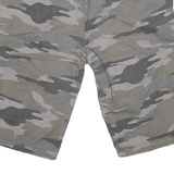 SKATE NATION Mens Shorts Grey Camouflage Casual L W32 Cotton Blend Drawstring