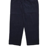 Womens Cotton Blend Navy Relaxed Straight Leg Trousers W22 L26 Comfortable
