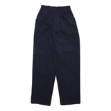 Womens Cotton Blend Navy Relaxed Straight Leg Trousers W22 L26 Comfortable