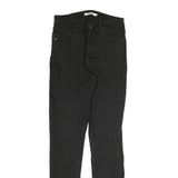 LEVI'S 721 Womens Slim Black Denim Raw Zip Jeans W28 L29 Stylish Stretch