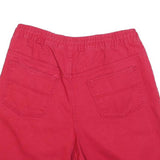 BASIC EDITIONS Womens Shorts Red Cotton Blend Casual S W28 Drawstring Pocket