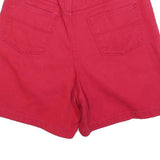 BASIC EDITIONS Womens Shorts Red Cotton Blend Casual S W28 Drawstring Pocket