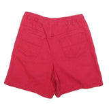 BASIC EDITIONS Womens Shorts Red Cotton Blend Casual S W28 Drawstring Pocket