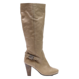 SCHOLL High Boots Beige Leather Womens UK 6