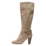 SCHOLL High Boots Beige Leather Womens UK 6