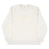 LEVI'S Womens Cream Jumper Pullover Plain Crew Neck Basic Knit XL Lightweight