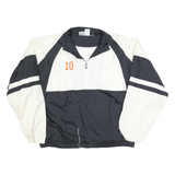 ASICS Mens Black & White Lightweight Zip Up Track Jacket L Polyester Blend