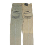 YANFENG JEANS Mens Regular Cotton Jeans Beige & Green W32 L33 Stylish Casual