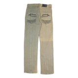 YANFENG JEANS Mens Regular Cotton Jeans Beige & Green W32 L33 Stylish Casual